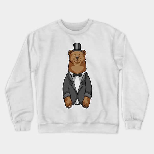 Bear as Groom with Jacket Crewneck Sweatshirt by Markus Schnabel